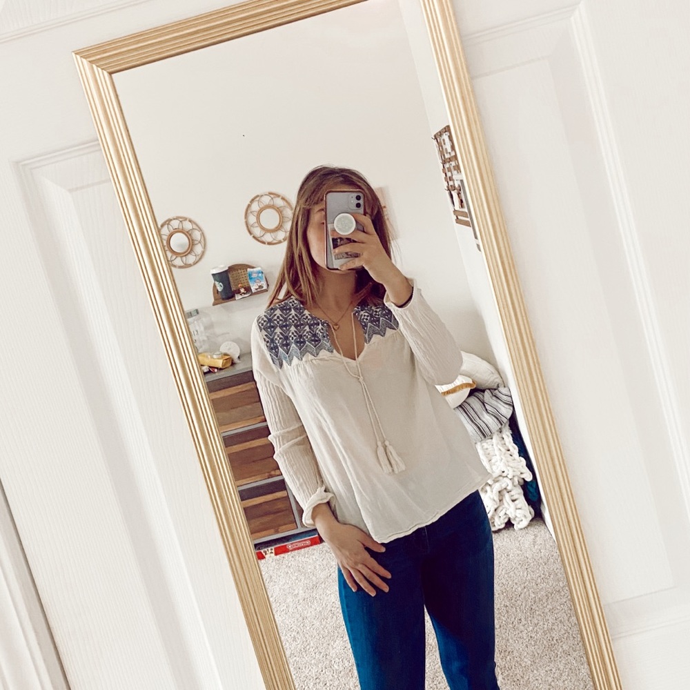 BRAND: Old Navy   SIZE: s    COLORS: cream, blue